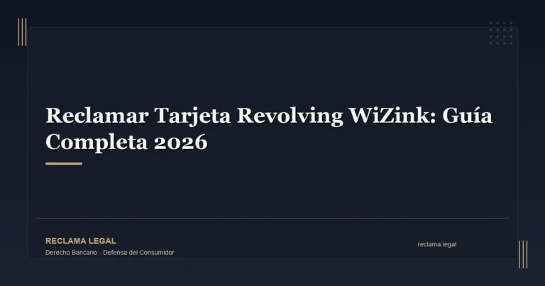 Reclamar Tarjeta Revolving WiZink: Guía Completa 2026 - Reclama Legal