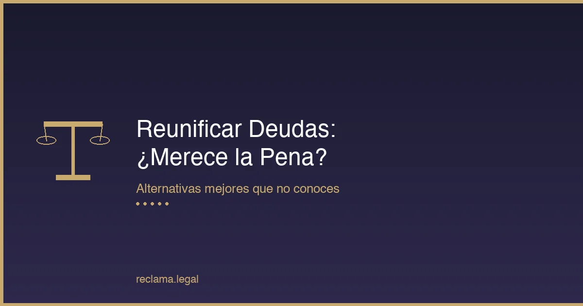 Reunificar deudas alternativas - Ley de Segunda Oportunidad - Reclama Legal