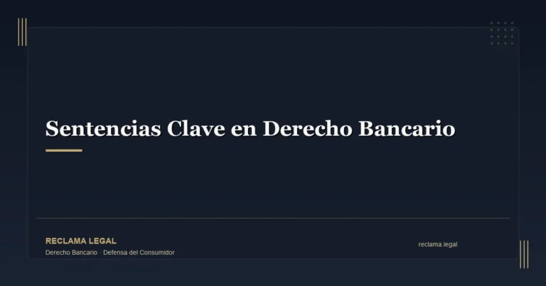 Cronología de sentencias clave del Tribunal Supremo y TJUE en derecho bancario español