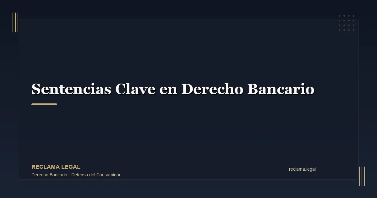 Cronología de sentencias clave del Tribunal Supremo y TJUE en derecho bancario español