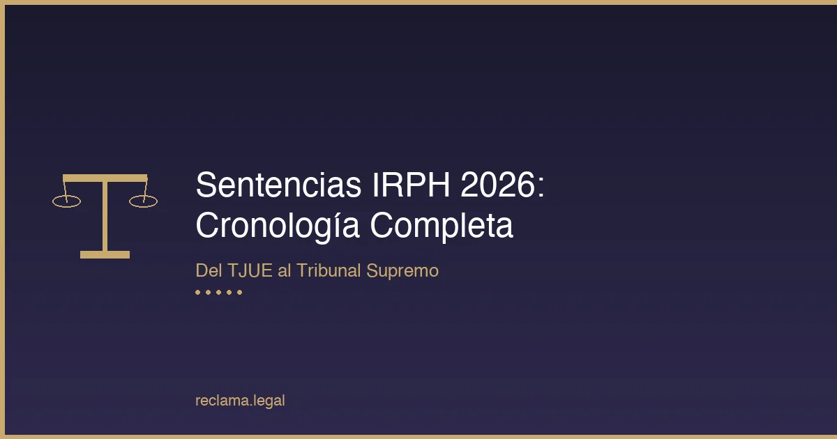Sentencias IRPH 2026 cronología completa TJUE Tribunal Supremo - Reclama Legal