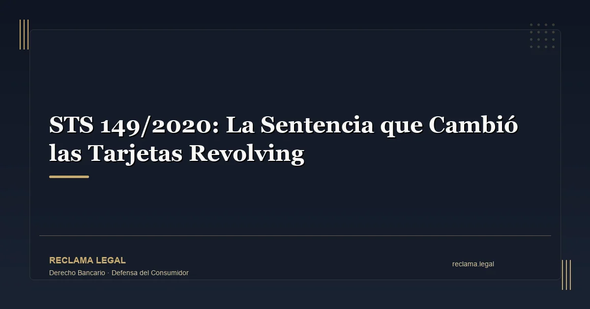 STS 149/2020: La Sentencia que Cambió las Tarjetas Revolving - Reclama Legal