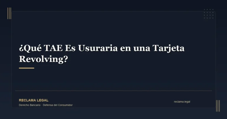 ¿Qué TAE Es Usuraria en una Tarjeta Revolving? - Reclama Legal