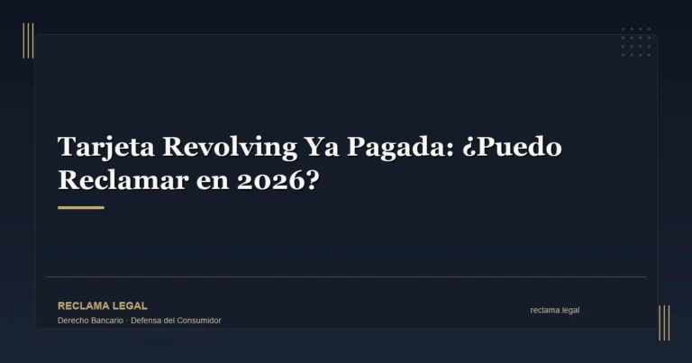 Tarjeta Revolving Ya Pagada: ¿Puedo Reclamar en 2026? - Reclama Legal